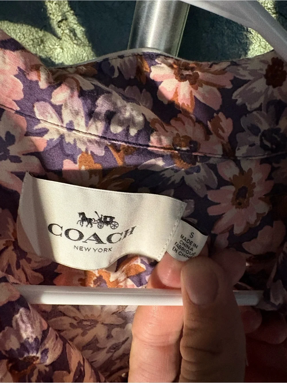 COACH  Floral Short-Sleeve Shirt - Purple & Pink